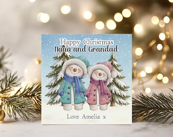 Personalised Grandparent Christmas Card, Nana and Grandad, Grandma and Grandpa