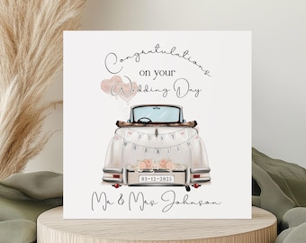 Personalised Wedding Card, Congratulations on your Wedding Day