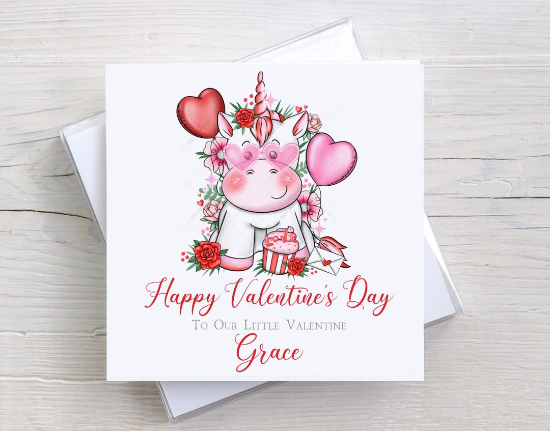 Children's Valentine's Day Card Personalised Valentine's Day Card ...