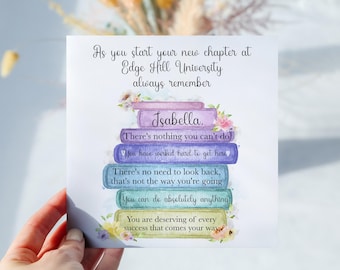 Personalised Off To University Card, Good Luck at Uni Gift for Daughter, Son, Grandson