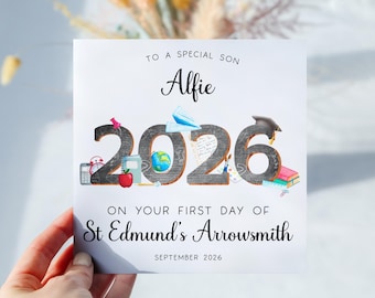Personalised First Day of School Card, Good Luck in Secondary School