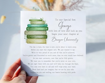 Personalised Off To University Card, Good Luck at Uni Gift for Daughter, Son, Grandson