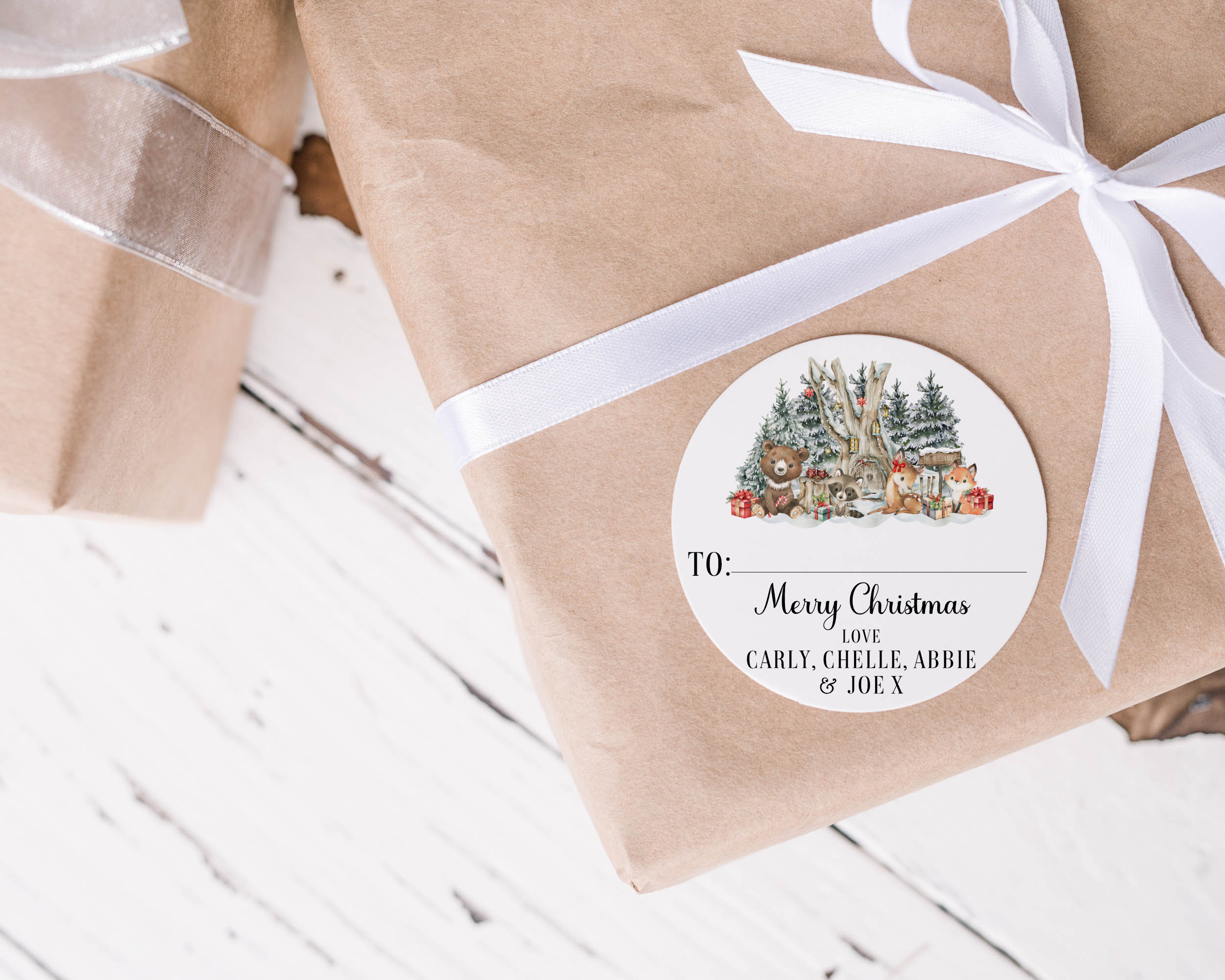 24 Personalised Christmas Stickers | Personalised Christmas Gift Labels | Santa Gift Stickers