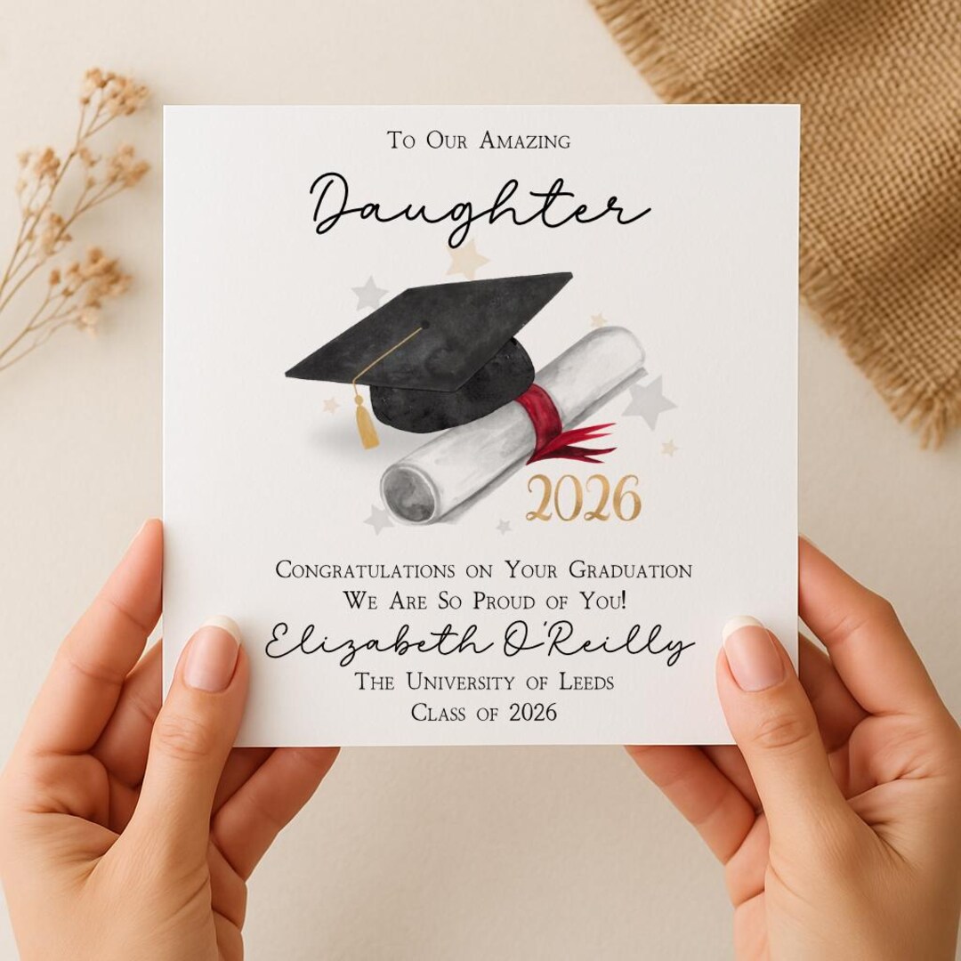 Personalised Graduation Card, Class of 2026 Card for Daughter, Son ...