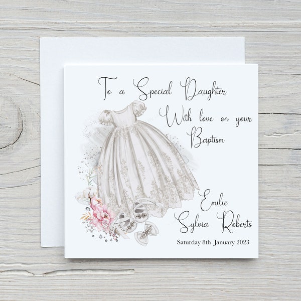 Personalised Christening Card for Girls |  Christening Card For Daughter, Granddaughter, Goddaughter