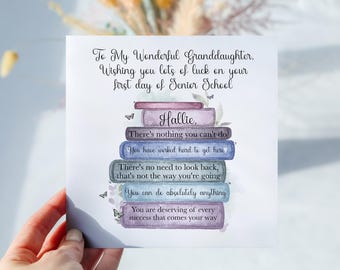 Personalised First Day Of Secondary School Card, Good Luck in Seniors Card