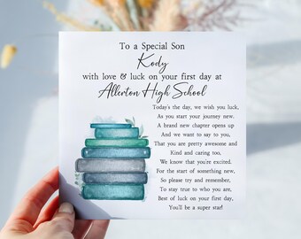 Personalised First Day of School Card, Good Luck in Secondary School