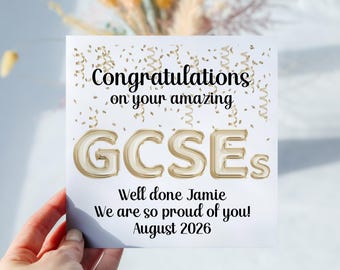 Personalised GCSE Results Card, Congratulations on your Exam Results for Daughter, Son, Grandson, Granddaughter