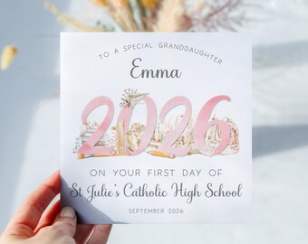 Personalised First Day of School Card, Good Luck in Secondary School