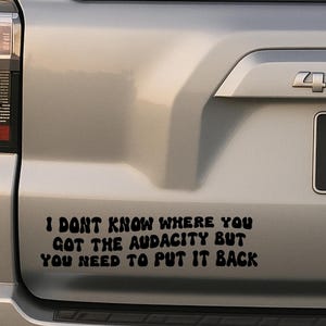 Audacity Vinyl Decal, Sarcastic Sticker, Gen Z Humor, Millennial Humor, Funny Car Decal, Lap Top Sticker, Sarcastic Decal, Road Rage, Feral