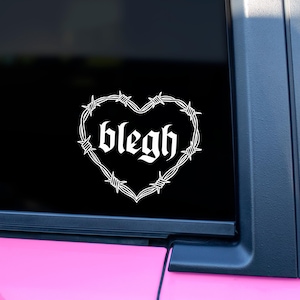 Bleghssed メタルデカール、メタルデカール、メタルラバー、Blegh を感じさせる、トレンディなビニールデカール、オルタナティブミュージック、ゴスデカール、オルタナティブデカール、メタルヘッド