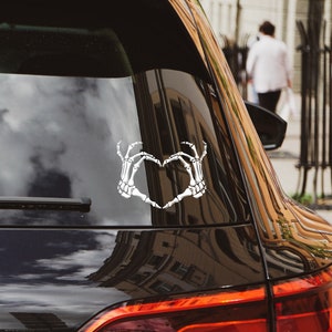 Skeleton Hand Heart Vinyl Car Decal, Gothic Car Decal, Spooky Car Decal, Trendy Car Decal, Gothic Car Accessories, Alt Accessories