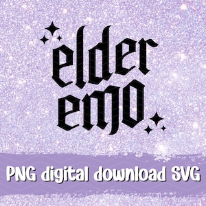 Ouderling Emo svg, ouderling emo sticker, emo sticker, emo sticker, Alt Svg, Halloween, muziekliefhebber, MCR, PATD, emo muziek