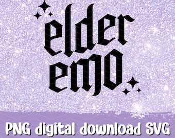 Elder Emo svg, Elder Emo Decal, Emo Decal, Emo sticker, Alt Svg, Halloween, Music Lover, MCR, PATD, emo music