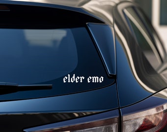 Elder Emo V2 Vinyl Decal, Elder Emo, Scenior Citizen, Goth Decal, Emo Decal,  Metal Decal