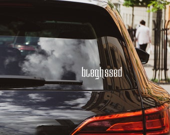 BLEGHssed v1 Vinyl Car Decal, Chris Motionless, MIW Decal, Metal Decal, Spooky Car Accessories, Goth Car Accessories