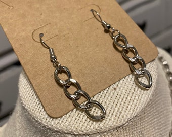 Chain link earrings Chain Earring Alt Jewelry Minimalist Egirl Dangle Earring