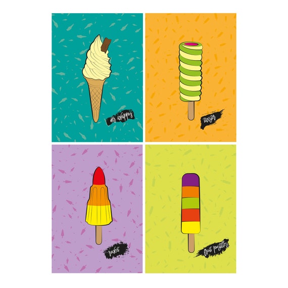 Twister Ice Lolly Print Ice Lolly Poster Twister Digital Download -   Canada