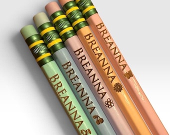 Back to School Personalized Ticonderoga Laser Engraved Pencils, Set of 5