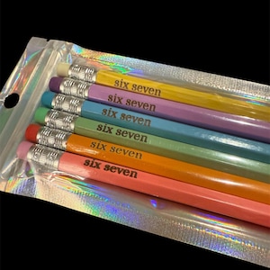 Six Seven Laser Engraved Pencils, Set of 6