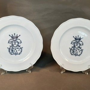 2 Cauldon plates, Le Grand Depot E. Bourgeois 19th century