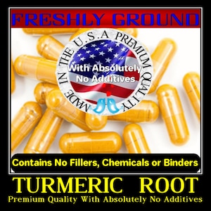 Turmeric Root With Absolutely No Additives  Extra High Potency 100 Vegetable Capsules