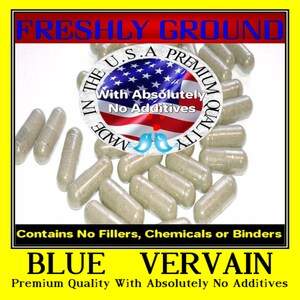 BLUE VERVAIN With Absolutely No Additives High Potency 100 Vegetable Capsules