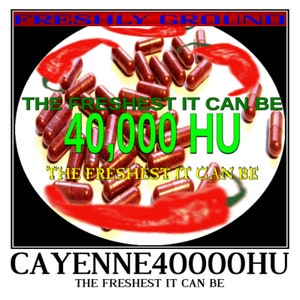 CAYENNE Hot Concentration Capsicum Weight Fat Burner Fresh Ground 40.000 HU 100 Vegetable Capsules