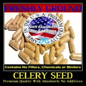 CELERY SEED With Absolutely No Additives High Potency 100 Vegetable Capsules