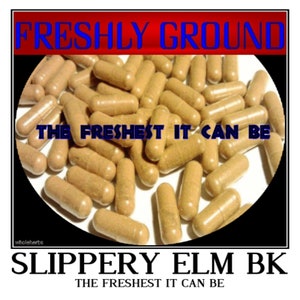 SLIPPERY ELM BARK Fresh Ground The Freshest It Can Be 100 Vegetable Capsules
