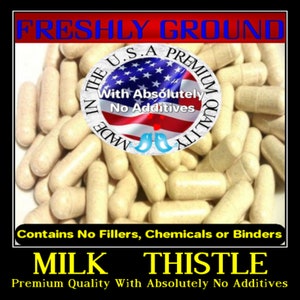 MILK THISTLE With Absolutely No Additives Extra High Potency 100 Vegetable Capsules