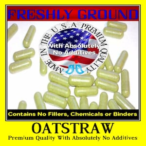 OAT STRAW Green With Absolutely No Additives Silica High Potency 100 Vegetable Capsules