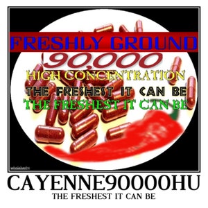 CAYENNE Hot Concentration Capsicum Fresh Ground Weight Fat Burner 90.000 HU 100 Vegetable Capsules
