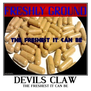 DEVILS CLAW Fresh Ground Powder The Freshest It Can Be 100 Vegetable Capsules