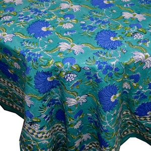 Floral Design Table Cover, Table Cloths, Dinning Table Cover, Block Prints Cotton wall hanging- Free Shipping
