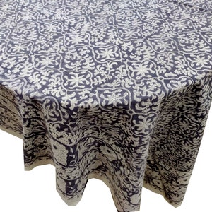 Block Print Table Cover, Table Cloths, Dinning Table Cover, Floral Design Cotton wall hanging, table linen- Free Shipping