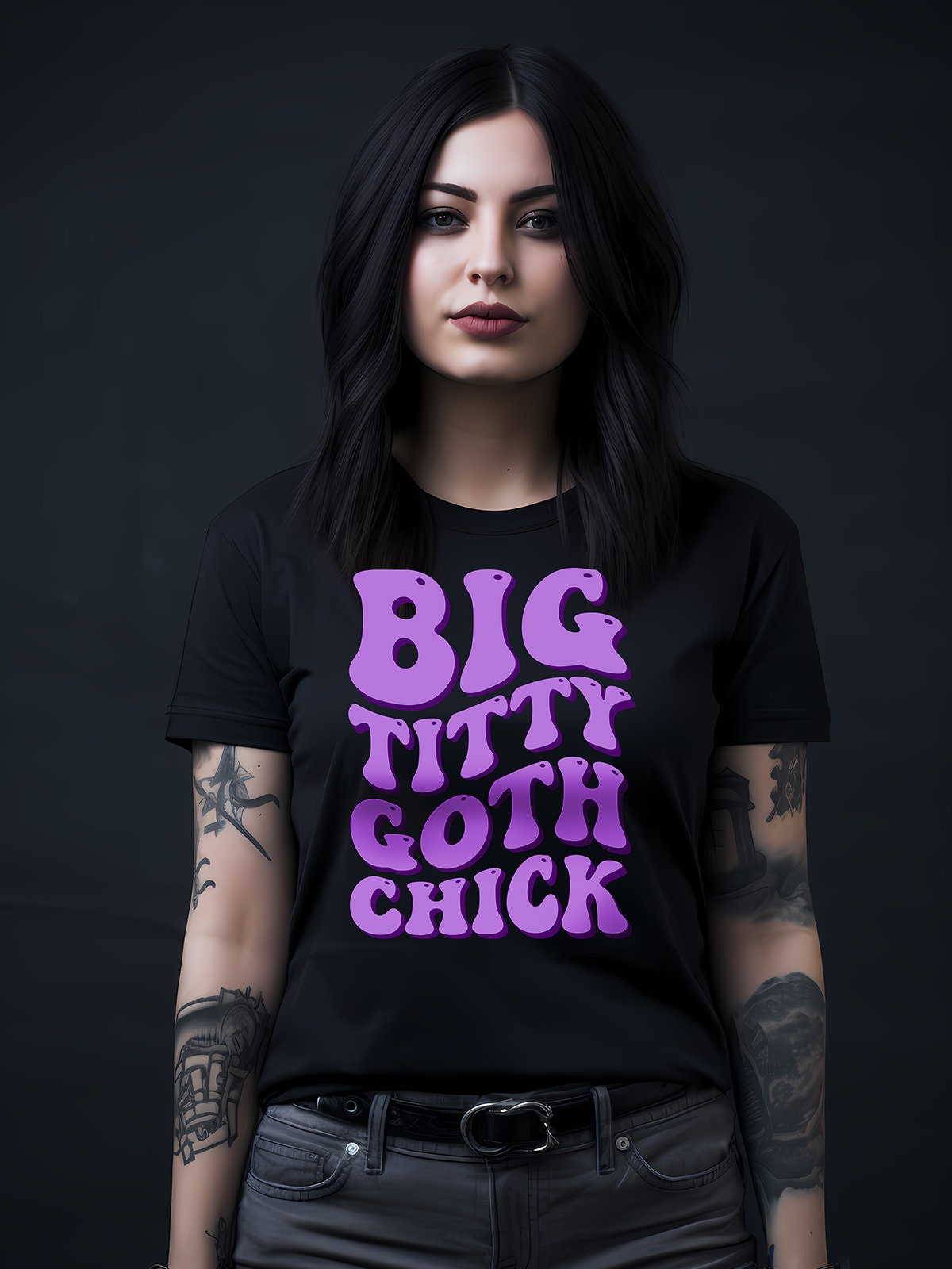 Big Titty Goth Chick T-shirt Gothic Girlfriend Tee Emo - Etsy