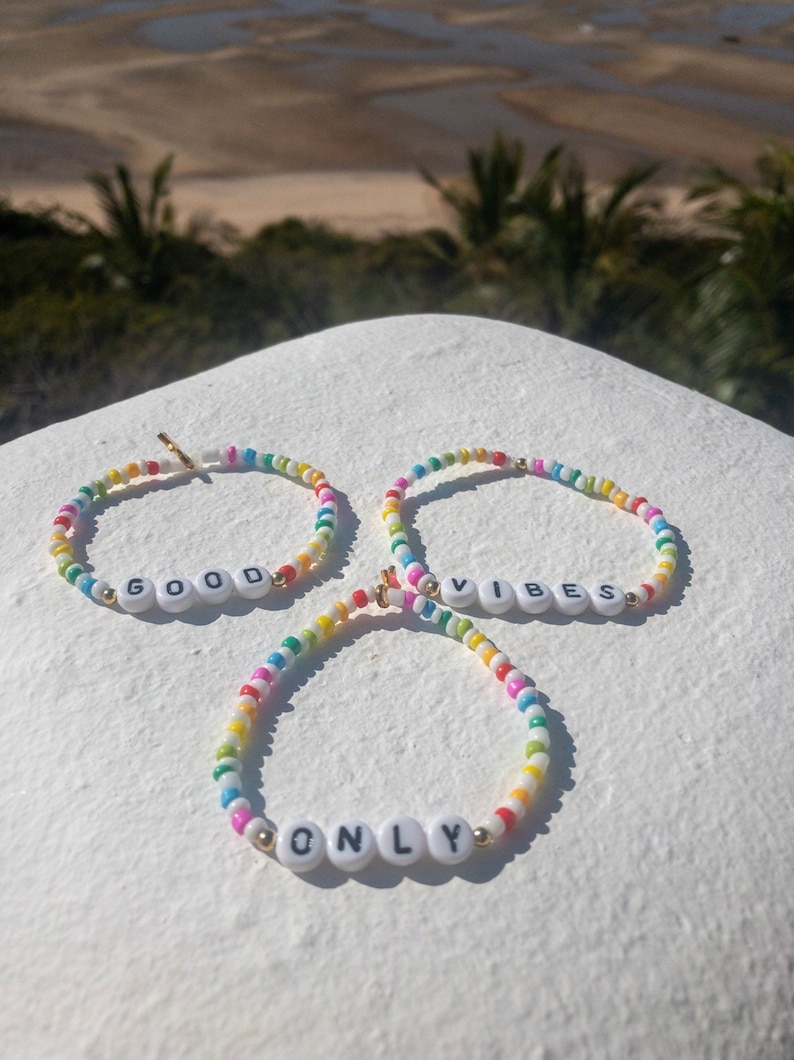 Custom Beaded Camp Friendship Bracelet Personalized Custom Etsy UK