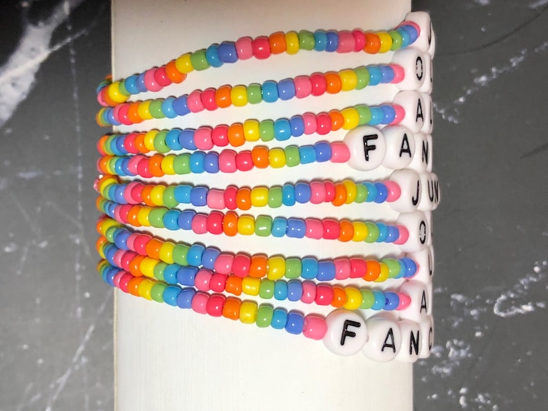 Custom Beaded Camp Friendship Bracelet Personalized Custom Etsy