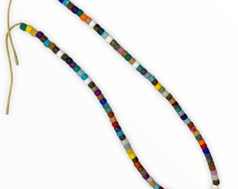 Big Bead Necklace, Extra Long Gemstone Pony Bead Necklace