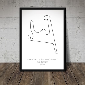 Shangai International Circuit - Chinese Grand Prix Circuit Print - Formula 1 Track Poster - Office wall art - Gifts for him