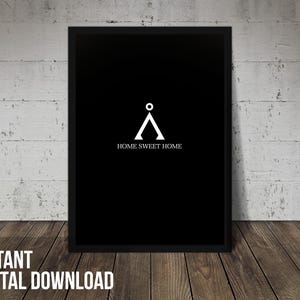 Stargate Home Sweet Home Wandkunst – Sci Fi Poster – Druckbarer digitaler Download – Geek Wohnkultur – Minimalistische Stargate Fan Kunst – Sci Fi Geschenk