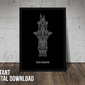 The Expanse - Rocinante – Black - Sci Fi Printable Wall Art Set – Digital Download for Geek Home Décor