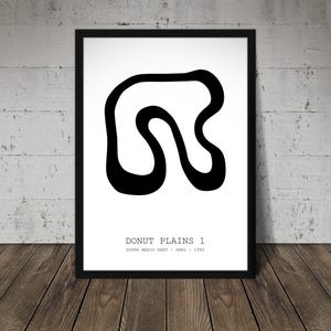 Donut Plains 1 - Mario Kart Print - Track Poster - Office wall art - Gifts for him or her