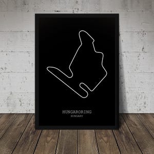 Hungaroring Circuit - Hungarian Grand Prix Circuit Print - Formula 1 Track Poster - Office wall art - Gifts for him