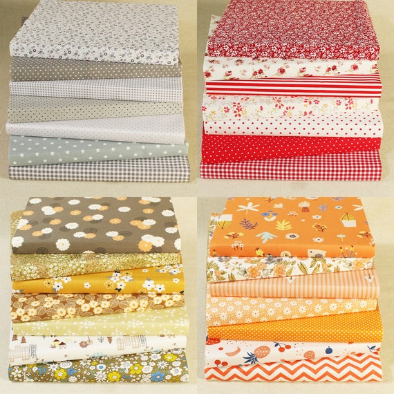 PATIKIL Baumwollstoff-Bundle – 7 Stück, Je 50 X 50 Cm, Einfarbig Rot, Für Quilts & Näharbeiten
