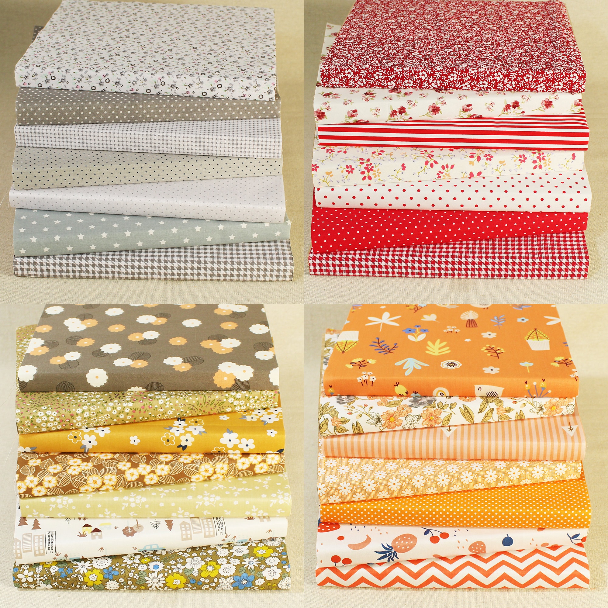 14 pcs 20 x 20 inch cotton fabric square quilting... Quilt Fat Quarters Bundle Fabric Cotton Squares Sewing Patchwork Craft ...