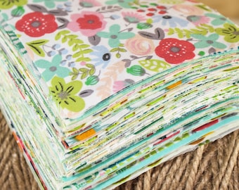 50 Green Floral Flower Fabric,Print Fabric,Quilting Cotton Fabric,Precut 4" Charm Squares,Patchwork Fabric Bundle,Sewing Craft Material diy