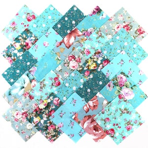 48 pezzi di tessuto di cotone verde assortito per trapuntatura pretagliato da 5" quadrati Charm Patchwok ritagli lotto fai da te