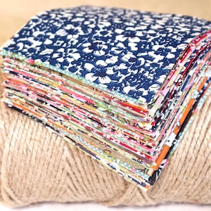 50 tessuti floreali vintage, tessuti floreali misti, tessuti pretagliati con quadratini da 4", fascini di cotone, materiale per cucito patchwork fai da te